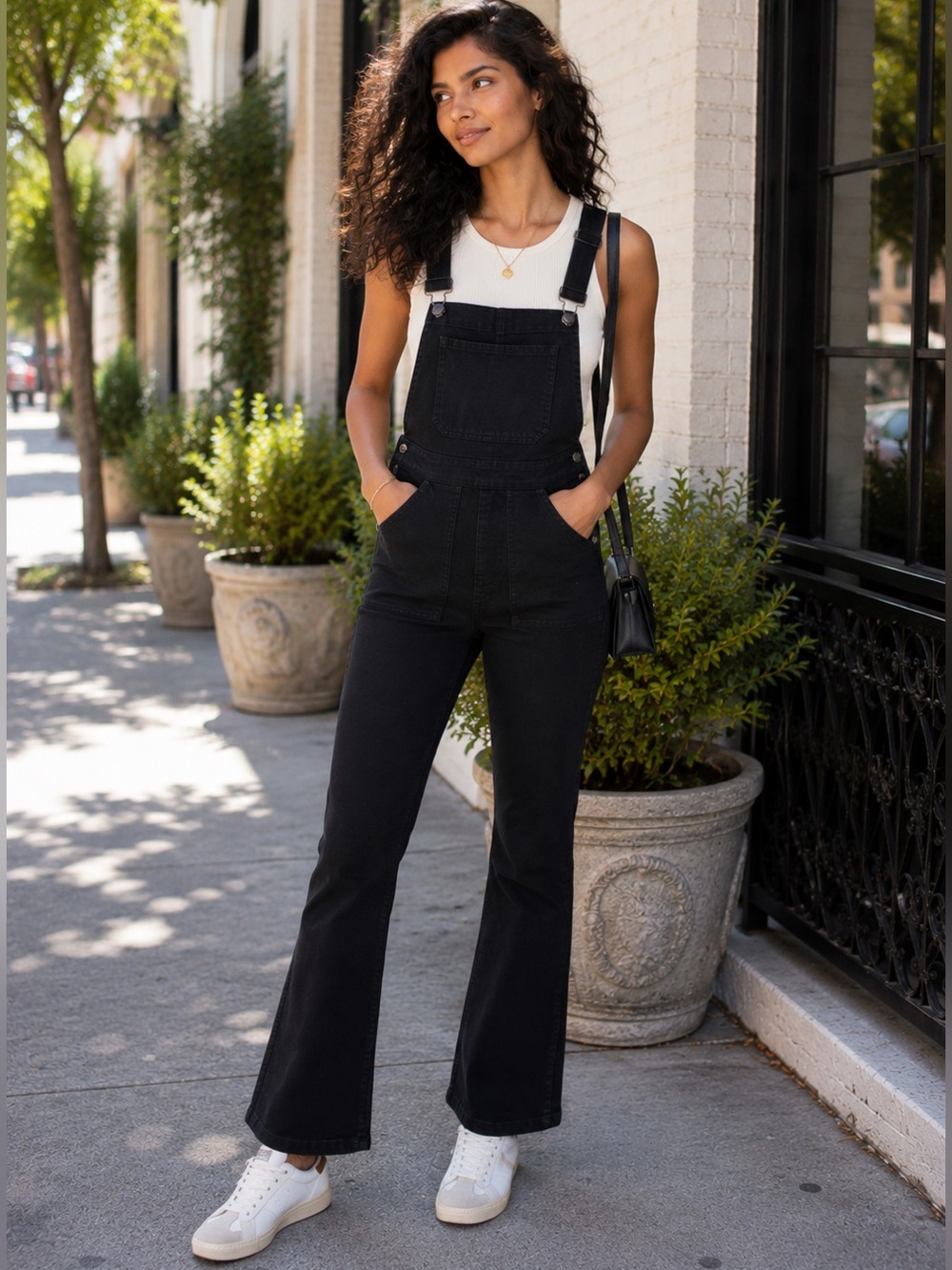 Madewell Denim Overalls Womens Size Small Cali Dem Boot Black Jean Bib Side Zip